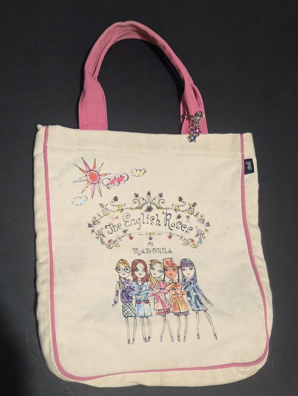 Madonna English Roses Vintage Book Bag Purse Promo Gap Store Star Charms